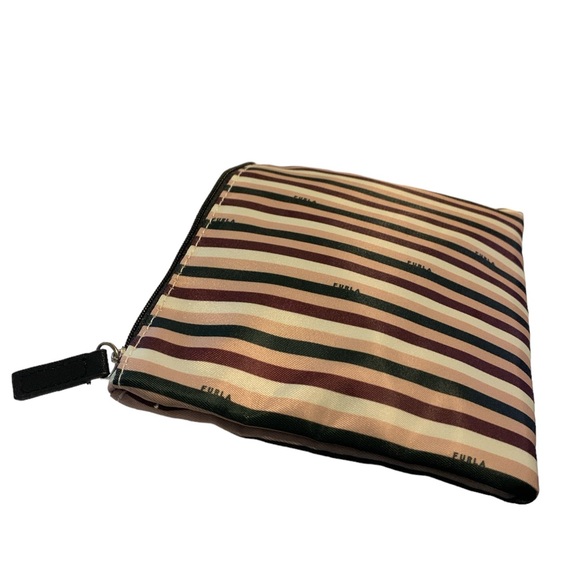 FURLA Striped Nylon Cosmetic Case Pouch - Picture 3 of 4